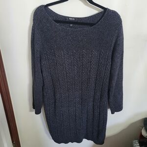 Style & Co. Charcoal Cable Knit Sweater Dress, Size XL